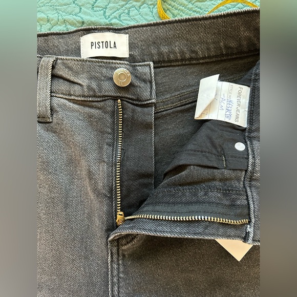 Pistola Mid Rise Gray/Black Jeans A-line Slim - Picture 10 of 12